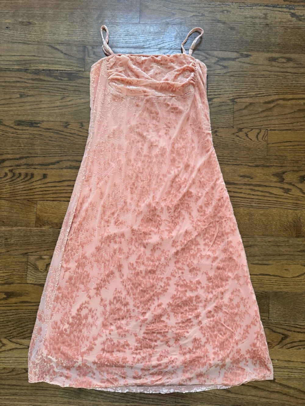 Blush Pink/Soft Peach Velvet Burnout Slip Dress NWT Size M